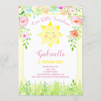 Sunshine Party Invitation, Our Little Sunshine Invitation