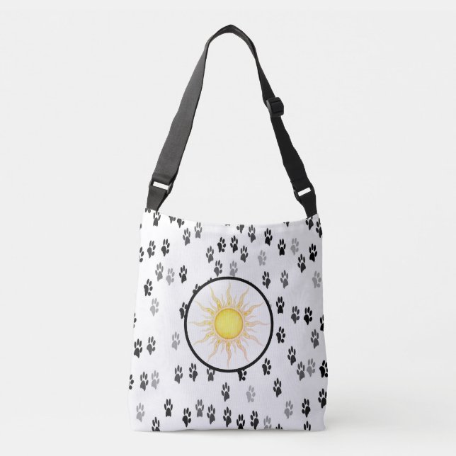 Sunshine Paw Prints Crossbody Bag (Front)