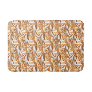 Sunshine peacock feathers art nouveau design bath mat