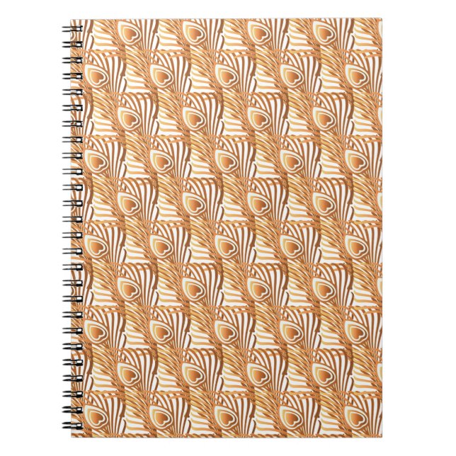 Sunshine peacock feathers art nouveau design notebook (Front)