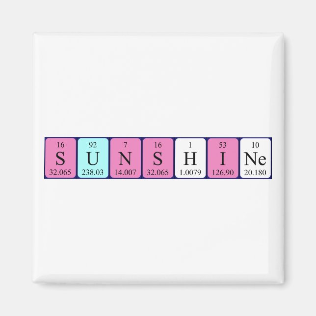 Sunshine periodic table name magnet (Front)