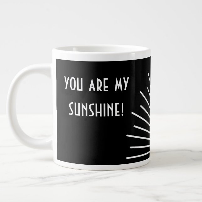Sunshine Personalised Black White Large Coffee Mug (Left)