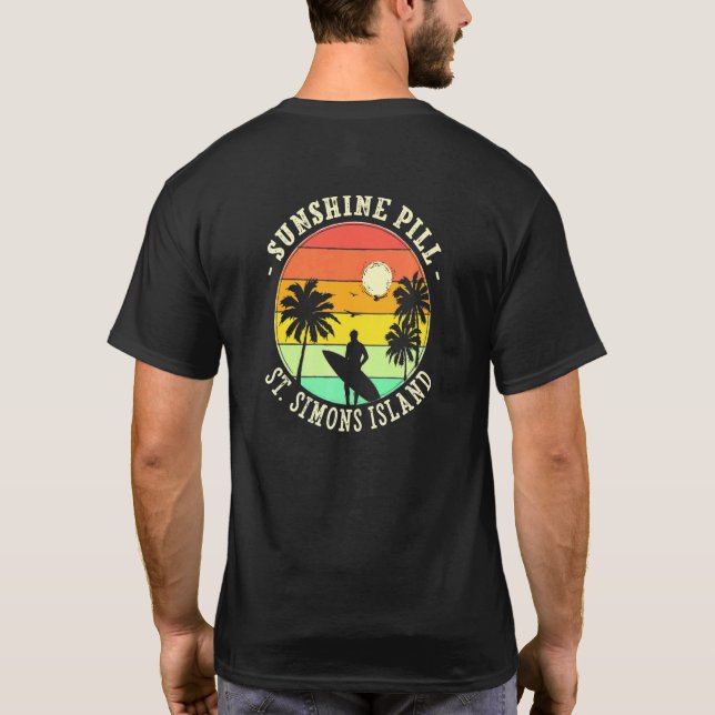 Sunshine Pill St Simons Island Summer Georgia Trop T-Shirt (Back)