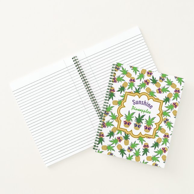 Sunshine Pineapples Graphic Pattern Notebook (Inside)