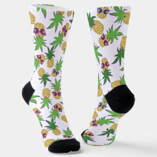 Sunshine Pineapples Graphic Pattern Socks