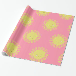 Sunshine Pink Sun Wrapping Paper