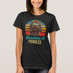 Sunshine Poodles Dog Retro Sunset Beach Vibe T-Shirt