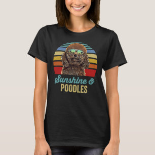 Sunshine Poodles Dog Retro Sunset T-Shirt