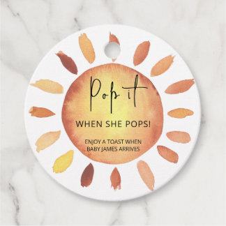 Sunshine Pop it When she pops Favour Tags