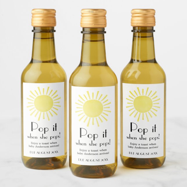 Sunshine Pop it when she Pops  Wine Lab Wine Label (Bottles)