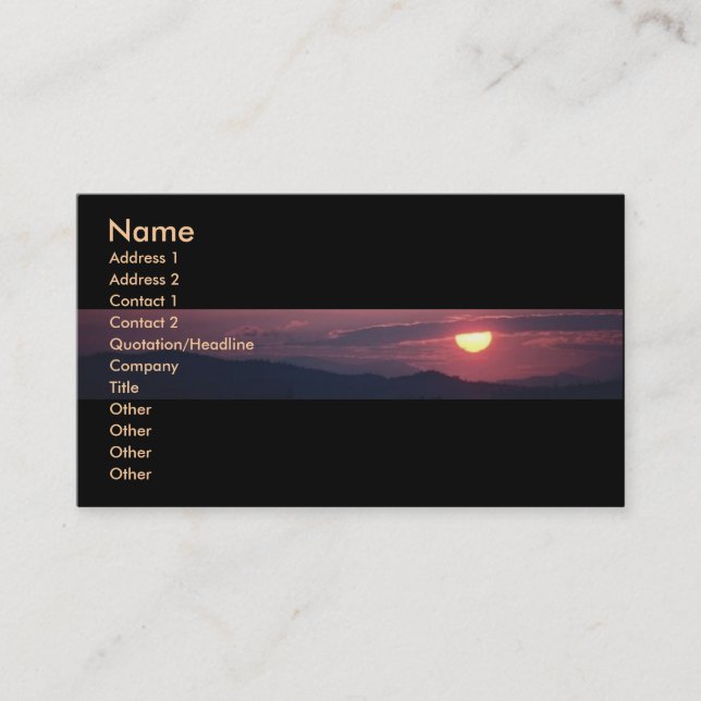 Sunshine Profile Card (Front)