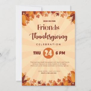Sunshine & Pumpkins Friendsgiving in Orange Forest Invitation