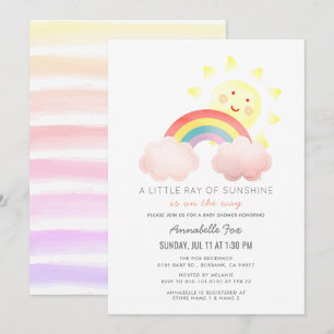 Sunshine & Rainbow Baby Shower Invitation