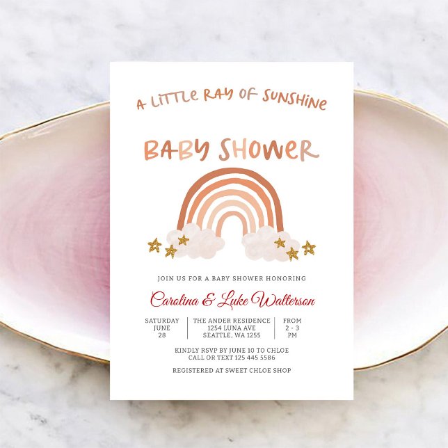Sunshine Rainbow Baby Shower Invitation (Creator Uploaded)