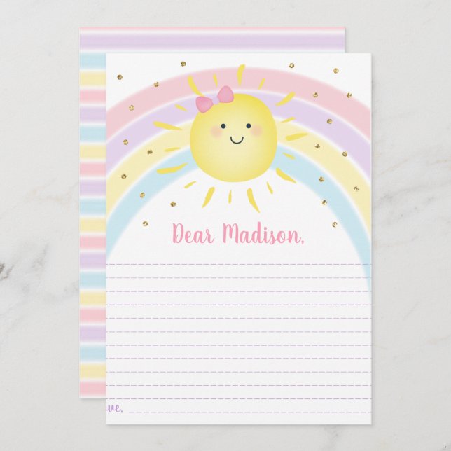 Sunshine Rainbow Birthday Time Capsule Cards (Front/Back)