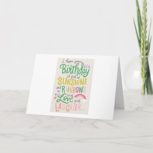 Sunshine, Rainbow, Love & Laughter Birthday Card (Front)