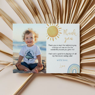 Sunshine Rainbow Thank You Card Boho Birthday