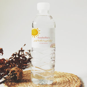 Sunshine Rainbow Water Bottle Label Birthday Party