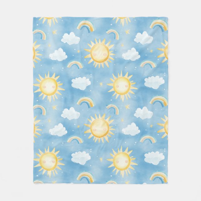 Sunshine Rainbows and Bright Sky Cozy Blanket (Front)