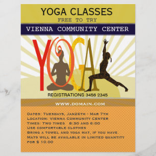 Sunshine Rays Sport Fitness Yoga Poses Customised Flyer