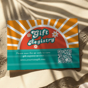Sunshine Retro Baby Shower Registry Enclosure Card