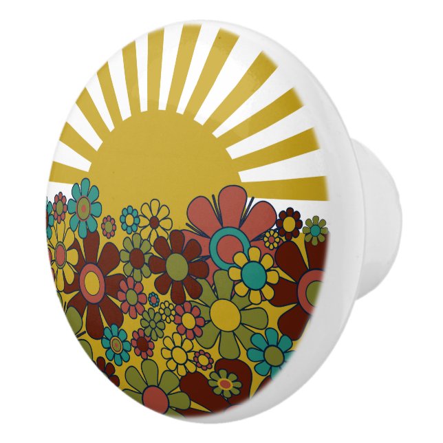 Sunshine Retro Garden Vintage Aesthetic  Ceramic Knob (Right)