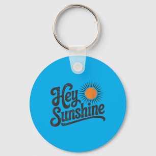Sunshine Retro Sun Vintage Summer Vibes Graphic Key Ring