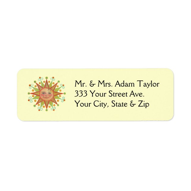 Sunshine Return Address Label (Front)