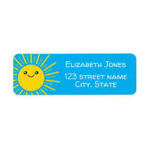 Sunshine Return Address Label