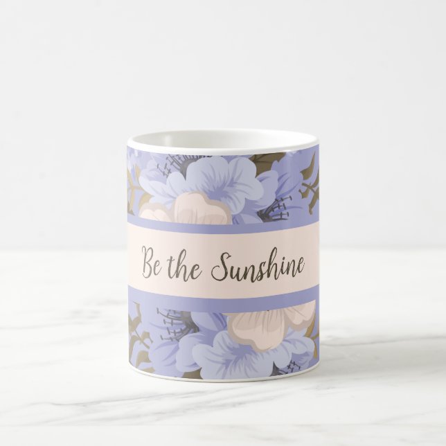 Sunshine Romantic Violet & Sage Botanical Floral   Coffee Mug (Center)