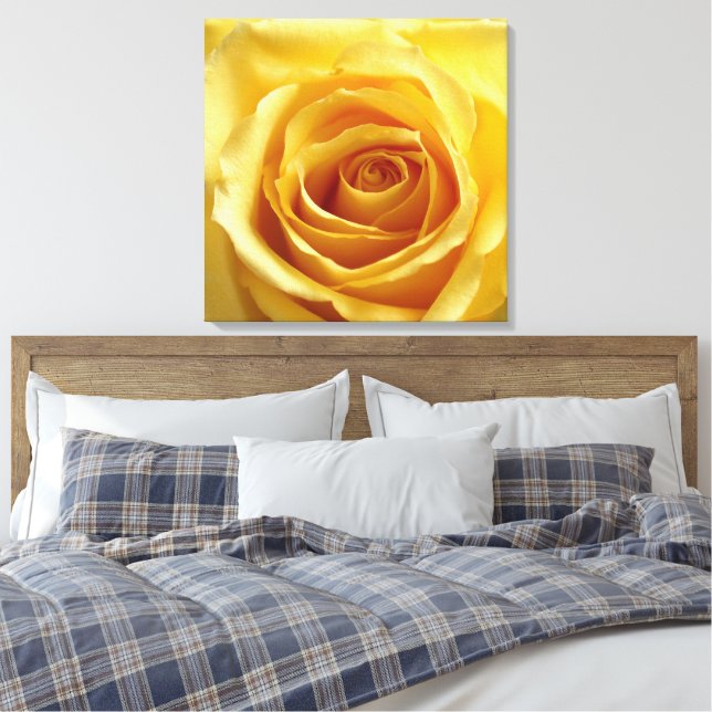 Sunshine Rose Stretched Canvas Print (Insitu(Bedroom))
