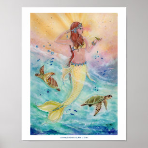 Sunshine Sea Mermaid poster by Renee Lavoie