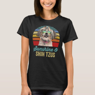 Sunshine Shih Tzus Dog Retro Sunset T-Shirt