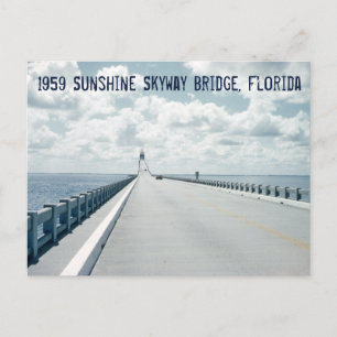 Sunshine Skyway Bridge St. Petersburg Florida 1959 Postcard