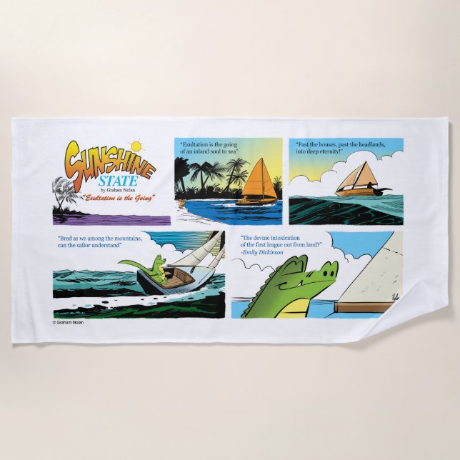 Sunshine State Beach Towel: Beach Poetry Towel (Front)