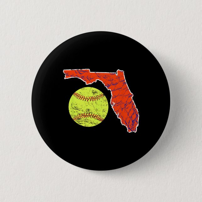 Sunshine State Of Florida Softll  6 Cm Round Badge (Front)