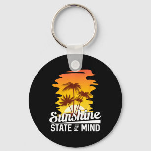 Sunshine State Of Mind Beach Vacation Key Ring