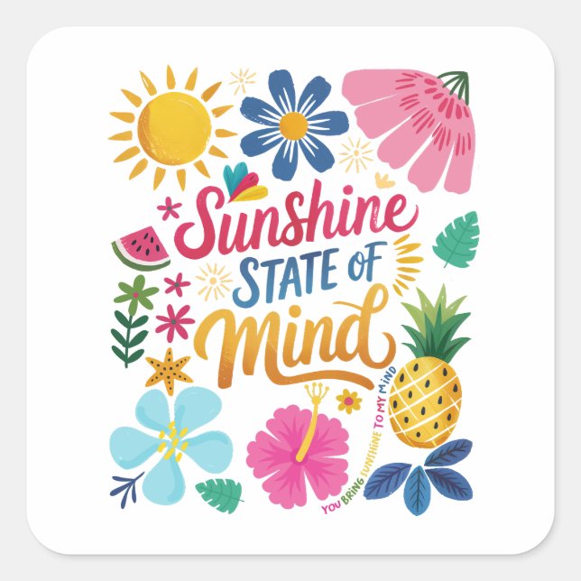 Sunshine State of Mind Sticker  (Front)