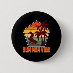 Sunshine Summer Palm Trees Beach Vibes Tropical Su 6 Cm Round Badge