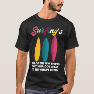Sunshine Summer Palm Trees surfer surfing Tropical T-Shirt