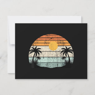 Sunshine Summer Vibes Palm Trees Beach Retro Tropi Save The Date
