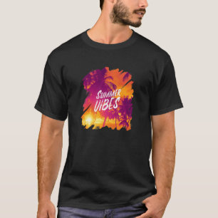 Sunshine Summer Vibes Palm Trees Beach Retro Tropi T-Shirt