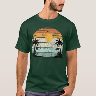 Sunshine Summer Vibes Palm Trees Beach Retro Tropi T-Shirt