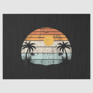 Sunshine Summer Vibes Palm Trees Beach Retro Tropi Tissue Paper