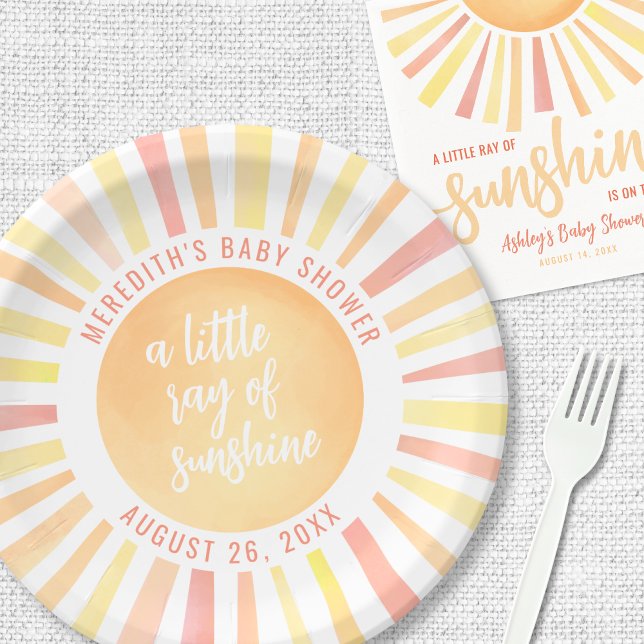 Sunshine Sun Baby Shower Paper Plate (Sunshine Sun Baby Shower Paper Plates )