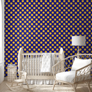 Sunshine Sun Pattern Design On Blue Wallpaper