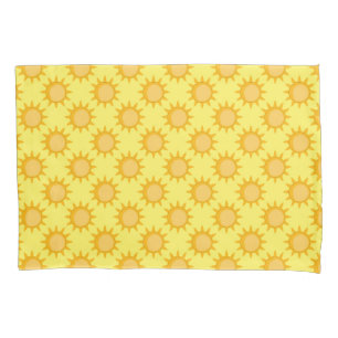 Sunshine Sun Pattern Design On Orange  Pillowcase