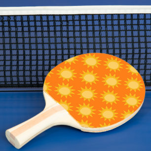 Sunshine Sun Pattern Design On Orange  Ping Pong Paddle