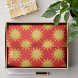 Sunshine Sun Pattern Design On Red Tissue Paper