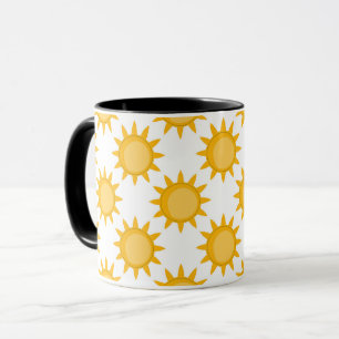 Sunshine Sun Pattern Design On White  Mug